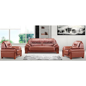 Ensemble de canapés de réception et d'accueil en cuir, design moderne et modulaire, de luxe exécutif, pour bureau, mobilier de bureau de Foshan - Product Image 4