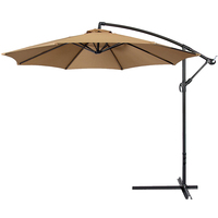 Parasol moderne en fer de 9 pieds, imperméable, pour patio, jardin, cour, hôtel