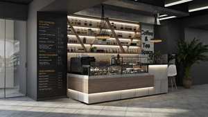 Modern Designed Fast Food <strong>Kiosk</strong> for Shopping Mall <strong>Smoothies</strong> Cart Stand Counter with Bubble Tea Fruit <strong>Juice</strong> MDF Material - Product Image 5