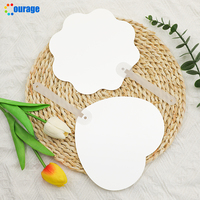 Éventail Vierge de Sublimation pour Promotion Publicitaire d'Été, Rond en Plastique PVC, Personnalisation Culturelle, Impression à Sublimation, Éventails Blanches