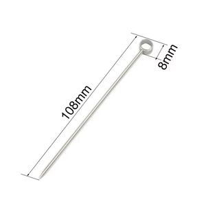 Pique-dents pour garniture de cocktail en acier inoxydable personnalisés Pics décoratifs pour aliments en forme d'aiguille <span class=keywords><strong>Cure</strong></span>-dents aux fruits <span class=keywords><strong>argent</strong></span>és - Product Image 5