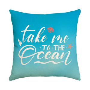 Bantal Persegi Motif Kehidupan Laut dari Linen/Viscose yang Dapat Disesuaikan, Desain Terbuka untuk Sofa Ruang Tamu - Gaya Sederhana Modern - Product Image 3