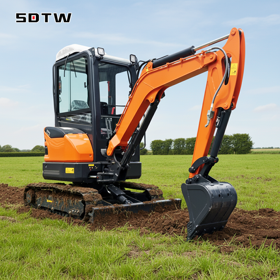 SDTW Small Mini Excavators Machine 3t Crawler Bagger Digger Kubota ...