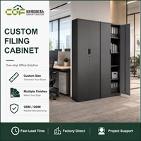 Armoire de classement en bois noir à 2 portes battantes, avec serrure, pour bureau à domicile ou école, design réglable, style moderne