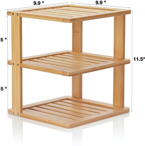Étagère D'<span class=keywords><strong>angle</strong></span> en <span class=keywords><strong>bambou</strong></span> Organisateur D'armoires De Cuisine Garde-Manger L'organisation et le Stockage-Comptoir De Salle De Bain Étagères - Product Image 2