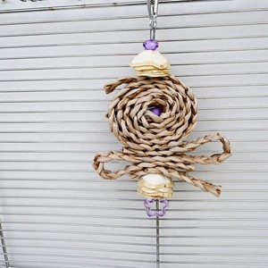 Eco-Friendly Wooden Corn Husk Skewers Novelty Bird <strong>Toy</strong> with Bite Swing Straw Weaving Design for <strong>Parrots</strong> Daily Use - Product Image 1