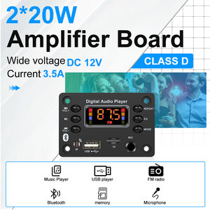 Vire 2*20W khuếch đại Máy nghe nhạc MP3 Board giải mã DC12-15V <span class=keywords><strong>Bluetooth</strong></span> 5.3 khuếch đại xe FM Radio module với microphone - Product Image 3