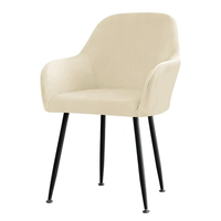 Chaise de salle à manger moderne de luxe nordique scandinave noire, stable, capitonnée, en tissu bleu et marron, velours, pieds en métal réglables