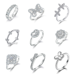 Anillo de Compromiso de Plata de Ley S925 con Rodio, Estilo Hiphop, con Circonita Cúbica de Corte Redondo, Halo, Banda Pavé, Diseño Animal, Lujoso, para Boda - Product Image 3