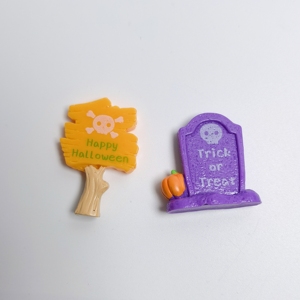 100 pièces en gros de cabochons mignons à thème Halloween, motifs <span class=keywords><strong>pierre</strong></span> <span class=keywords><strong>tombale</strong></span> et panneau, <span class=keywords><strong>pour</strong></span> breloques de slime - Product Image 1