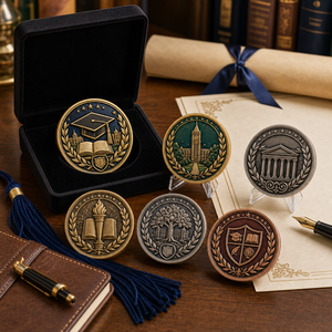 Moneda Conmemorativa Personalizada de Metal para Graduación Escolar, Universitaria, Recuerdo para Estudiantes, Chapada en Oro, 200 Unidades, OEM y ODM - Product Image 1