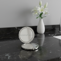 Miroir de poche compact personnalisé pour mariage, cadeau de fête nuptiale, en or rose avec nom