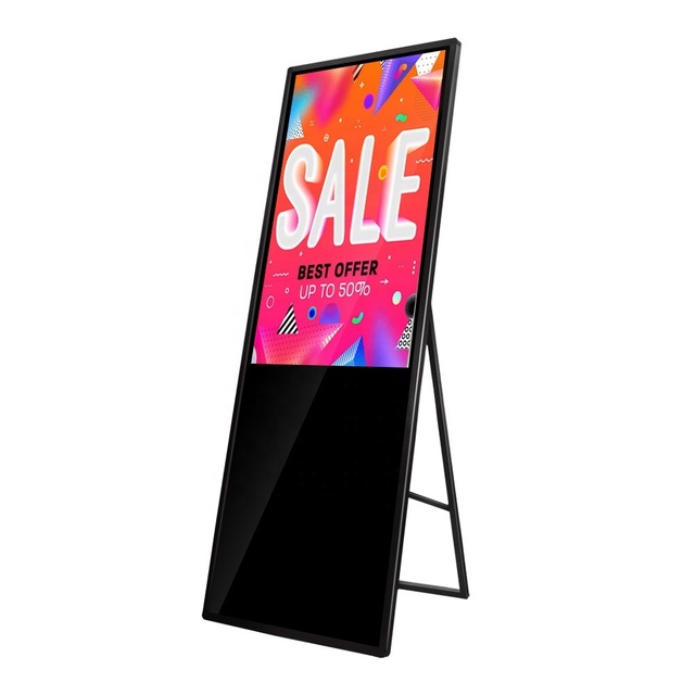 Portable 32 43 49 55 65inch Floor Standing Shopping Player Network Intelligent LCD Kiosk Digital Signage Display Poster