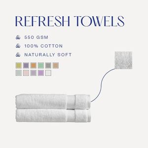 Serviettes de toilette blanches 100 % coton tissé, couleur unie, écologiques, durables, tailles personnalisables, logo en promotion - Product Image 4