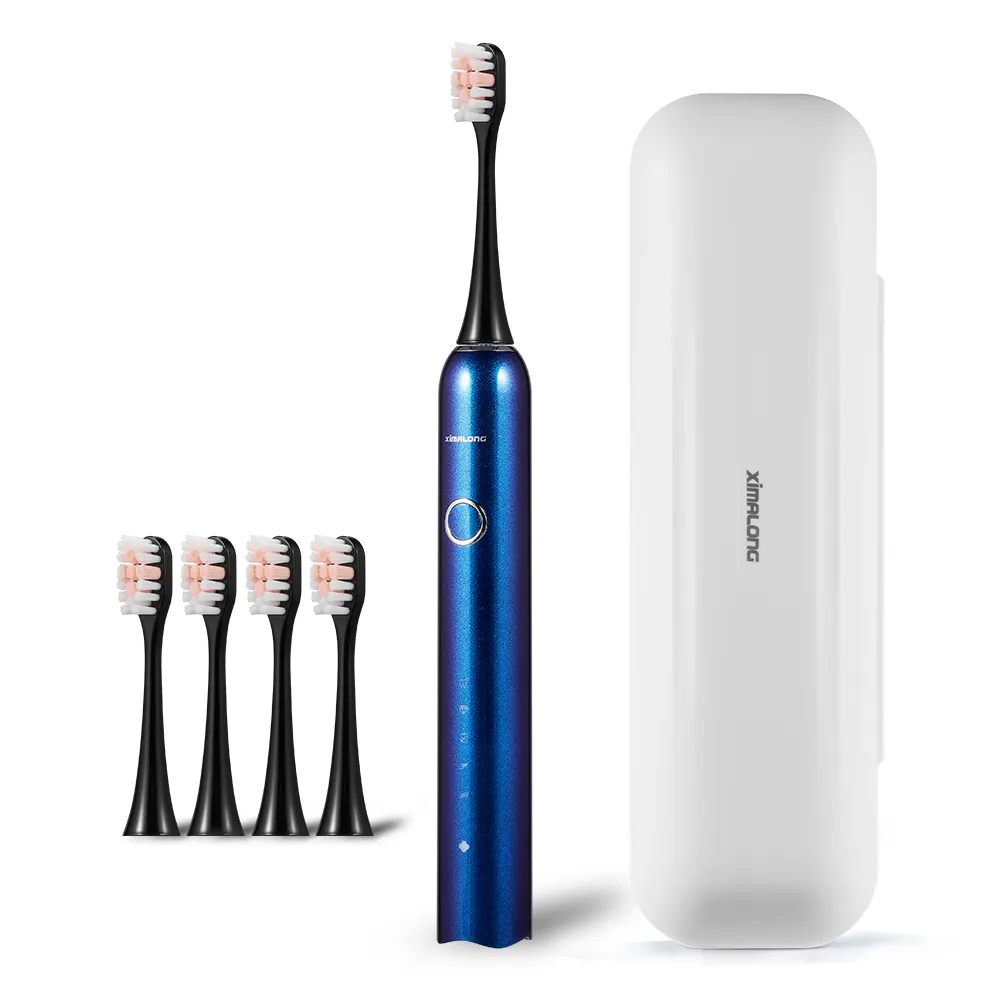 XIMALONG profesyonel ağız bakımı yetişkin 5 modları mavi ışık ev kullanımı Sonic elektrikli diş fırçası özel etiket