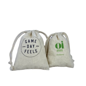 Sac à cordon en coton biologique 100% couleur naturelle, sac anti-poussière tendance - Product Image 1
