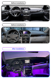 Kit d'éclairage d'ambiance <span class=keywords><strong>LED</strong></span> 64 couleurs SJC pour Mercedes-Benz Classe E W212 2010-2015 (conduite à gauche/droite) – Lumière de selle pour sortie d'air intérieure - Product Image 2