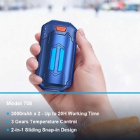 Chauffe-mains électrique rechargeable pour l'extérieur, chauffe-mains de poche robuste, design EDC, indicateur LED, cadeau idéal pour le camping et la chasse en hiver