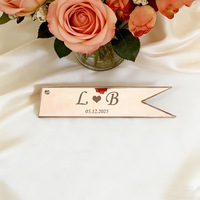 Accessoires de décoration pour bouquet de fleurs en acier inoxydable poli miroir, carte personnalisée pour anniversaire de mariage, étiquette de couple sur mesure Yiwu