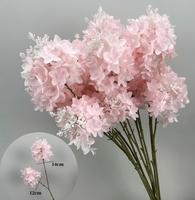 Bunga Hydrangea Merah Sutra Buatan Tangan untuk Dekorasi Pernikahan dan Taman