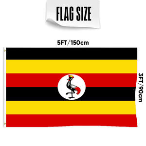Drapeau de l'Ouganda 3x5 pieds en polyester 68D/100D, impression numérique personnalisable, anti-plis, livraison rapide d'un fournisseur fiable – Vente en gros - Product Image 2