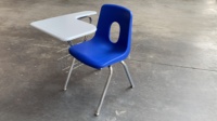 Chaises d'étude combinées avec tablette d'écriture, chaises d'étude pour étudiants en plastique bleu, meubles d'école, bureau d'entraînement à prix avantageux, vente chaude