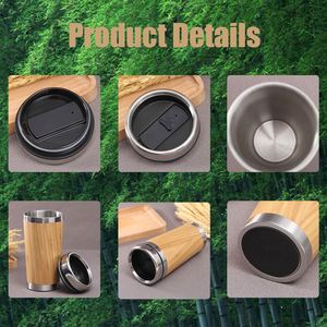 Custom logo 450ml Bamboo Stainless Steel <b>Coffee</b> Travel Tumbler Wholesale Wholesale Wooden Mug Bamboo Travel <b>Coffee</b> Mug - Product Image 3