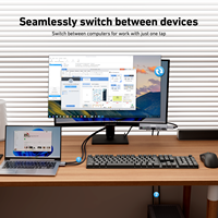 Commutateur KVM BENFEI USB 3.0 HD MI (8K 60Hz) avec 4 ports USB 3.0 pour 2 ordinateurs partageant un moniteur, un clavier et une souris