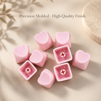 Heart-Shaped Macaron Color Mechanical Keycap Fidget Button Pendant