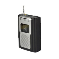 Lecteur de cassettes radio AM/FM portable, prise en charge MP3, microphone intégré, couleur argent + noir, haute sensibilité, design rétro PANDA