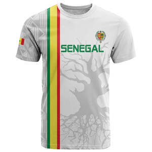 Camiseta Personalizada de Senegal con Patrón <span class=keywords><strong>Tribal</strong></span> Africano y Escudo, Personaliza Tu Texto o Logotipo, Camisetas de Senegal - Product Image 2