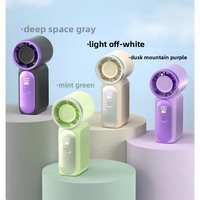 Nouveau mini ventilateur portable haute vitesse, recharge USB, affichage numérique, 6 vitesses, faible bruit, batterie 800 mAh, autonomie de 1 à 3 heures