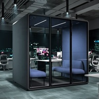 Cabine téléphonique mobile personnalisée pour la confidentialité, 2 places, pod de travail multifonctionnel, pod de bureau acoustique mobile