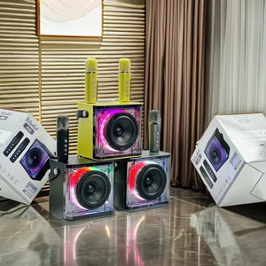 Altavoz Bluetooth de Alta Potencia para Karaoke, con Luz Rítmica Musical, Sonido Envolvente Estéreo 360, Subwoofer Inalámbrico y Micrófono Dual - Product Image 2