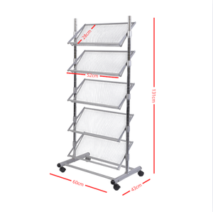 <span class=keywords><strong>Porte</strong></span>-documents roulant robuste, étagère en métal industrielle avec 4 roues pour un déplacement facile - Product Image 3