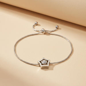 Bracelet minimaliste en acier inoxydable 316L plaqué or 18 carats, résistant à l'eau, non ternissant, bijoux de mode en gros, motif étoile - Product Image 2