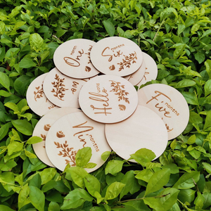 Tarjetas <span class=keywords><strong>de</strong></span> memoria mensuales para bebé, discos grabados <span class=keywords><strong>de</strong></span> madera reversibles con <span class=keywords><strong>semanas</strong></span>, meses <span class=keywords><strong>de</strong></span> vacaciones - Product Image 4
