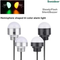 Lampe indicatrice à dôme LED rouge-vert, signal lumineux d'avertissement tricolore avec buzzer pour tour CNC, 12V 24V, éclairage de tour de machine