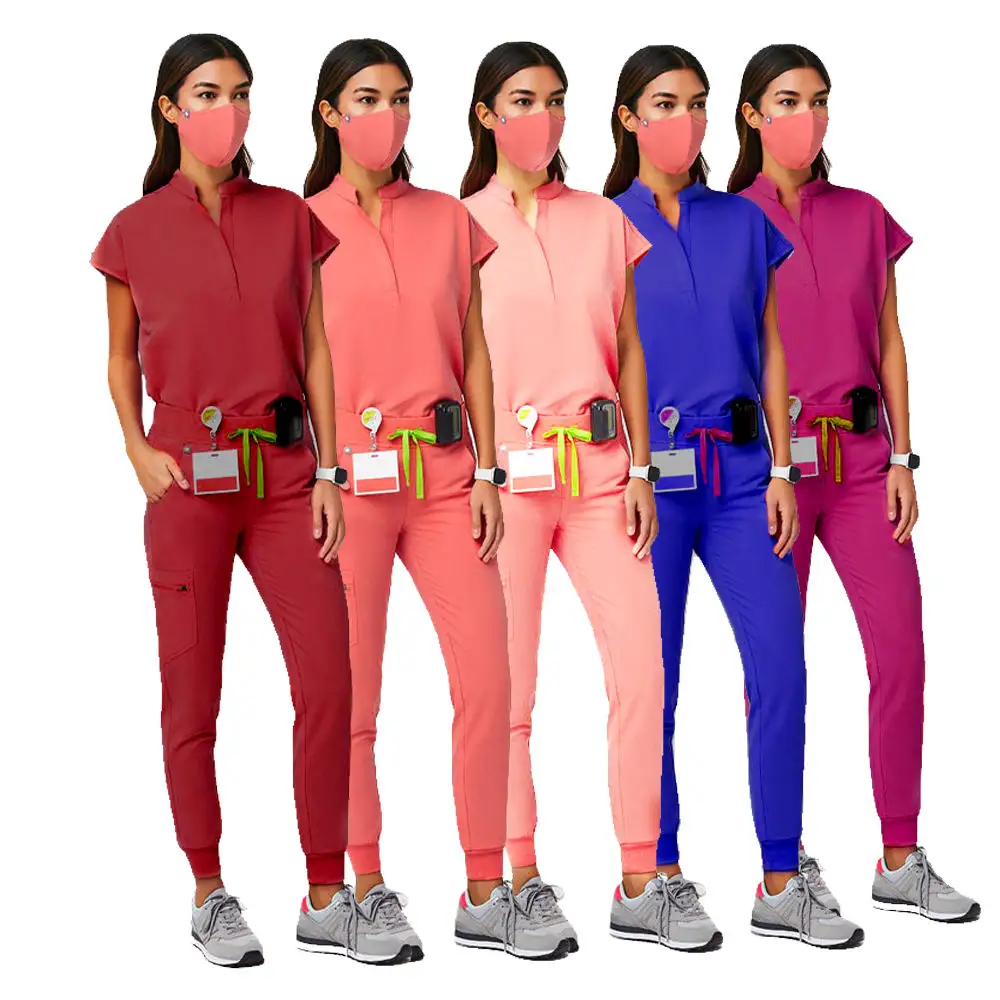 Plus Size Conjuntos Uniformes Enfermagem Cirúrgica Uniformes Clínica Roupas Médico Scrubs Uniformes