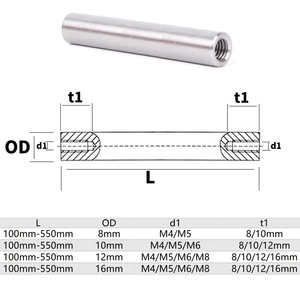 Tuyến tính trục od8/10/12/16mm Length100-550mm với hai đầu của m4/M5/M6 chủ đề lỗ sâu 8-16mm mạ crôm cứng <span class=keywords><strong>Rod</strong></span> trục - Product Image 3