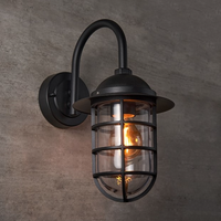 Appliques murales d'extérieur modernes Support d'abat-jour en verre à persiennes en aluminium étanche Forme de cylindre de lanterne électrique E27 pour une utilisation en intérieur