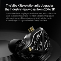 Écouteurs intra-auriculaires KZ Vibe X avec transducteur à vibration de 13 mm, double dynamique, basses tactiles 3D, pour le gaming, la musique et le HiFi, avec micro