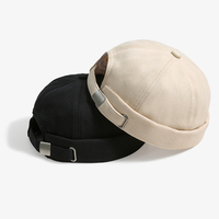 Casquettes de baseball sans visière personnalisées en gros à 6 panneaux, casquette de marin Docker en coton, chapeau Docker
