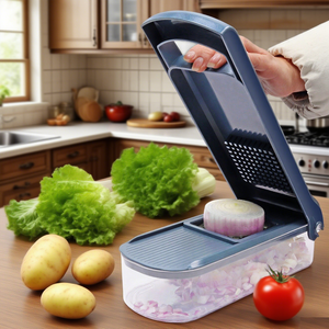Hachoir à <span class=keywords><strong>légumes</strong></span> manuel multifonctionnel <span class=keywords><strong>en</strong></span> plastique, nouveau coupe-<span class=keywords><strong>légumes</strong></span> de cuisine avec 6 lames pour trancher et couper <span class=keywords><strong>en</strong></span> <span class=keywords><strong>dés</strong></span> les <span class=keywords><strong>légumes</strong></span> - Product Image 5