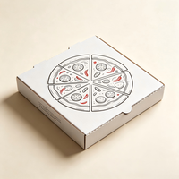 Boîte d'emballage pour pizza biodégradable écologique personnalisée OEM ODM d'usine, 6/7/8/9/10/12 pouces, boîte rigide en carton ondulé résistant à la graisse