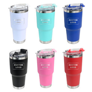 Gobelet réutilisable personnalisé avec logo, 30 oz, revêtement poudré, double paroi isolée, gobelet de voyage personnalisé en acier inoxydable - Product Image 1