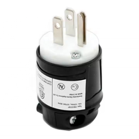 NEMA L5-15P 125V 15A Twist Lock Plug PVC/ABS 3-Pin Male Connector for Generators & Industrial Equipment
