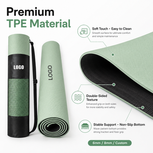 Alfombrilla <span class=keywords><strong>de</strong></span> <span class=keywords><strong>Yoga</strong></span> TPE Personalizada al por Mayor con Logotipo, 6mm <span class=keywords><strong>8mm</strong></span>, Antideslizante, Ecológica, para Estudios <span class=keywords><strong>de</strong></span> <span class=keywords><strong>Yoga</strong></span> y Marcas - Product Image 2