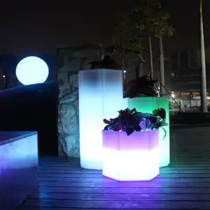 New design led flower pot color changing planter light up outdoor furniture