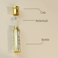 Mini flacon de parfum hexagonal en verre mat de luxe vide et unique avec applicateur à bille 5ml 10ml 15ml – Format voyage pour huiles parfumées